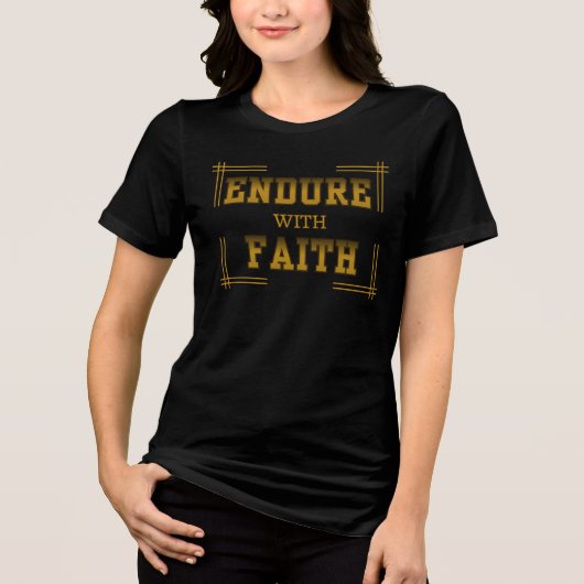 Durchhalten mit Glauben Christliche Inspiration Tri-Blend Shirt (Vorderseite)