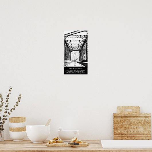 Durchhaltevermögen auf Langboard Poster (Küche)