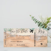 Durchlauf des tropischen Flugzeug-Boardings Save t Save The Date (Stehend Vorderseite)