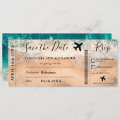 Durchlauf des tropischen Flugzeug-Boardings Save t Save The Date (Vorne/Hinten)