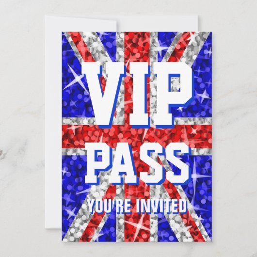 DURCHLAUF" Einladung Glitz Großbritanniens "VIP (Vorderseite)