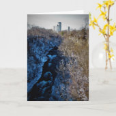 "Durchlauf weg!" Weihnachtskarte Karte (Gelbe Blume)