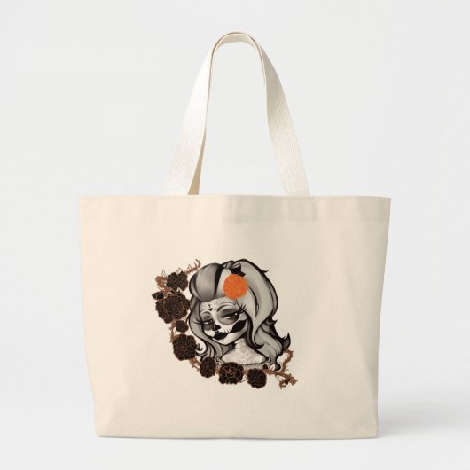 Durchmesser de Los Muertos Jumbo Stoffbeutel (Vorne)