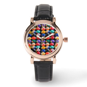 Durchnummerierte und farbige Eight Balls,  Armbanduhr