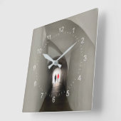 Durchqueren des Tunnels Quadratische Wanduhr (Winkel)