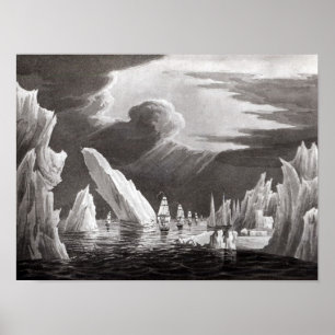 Durchreise durch das Eis, eingraviert von D. Havel Poster