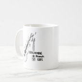 Durchs Leben Streichen – Minimalistische Gitarren- Kaffeetasse (Vorderseite Links)