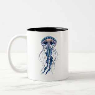 Durchscheinendes Quallen-Ozeandesign Zweifarbige Tasse