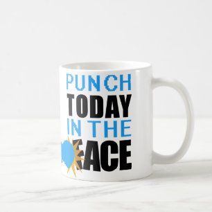 Durchschlag heute im Gesicht Kaffeetasse