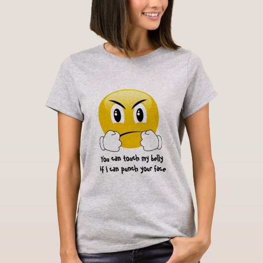 Durchschlags-Gesicht Emoji T-Shirt (Vorderseite)