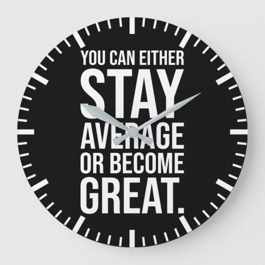 Durchschnittlich bleibe oder groß werden, Erfolg M Große Wanduhr (Vorderseite)