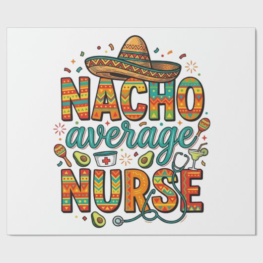Durchschnittliche Nacho-Krankenschwester-Fiesta-Ve Geschenkpapier (Flach)