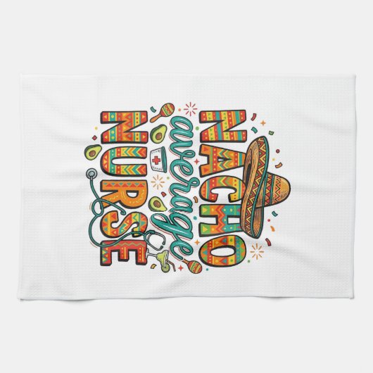 Durchschnittliche Nacho-Krankenschwester-Fiesta-Ve Geschirrtuch (Horizontal)