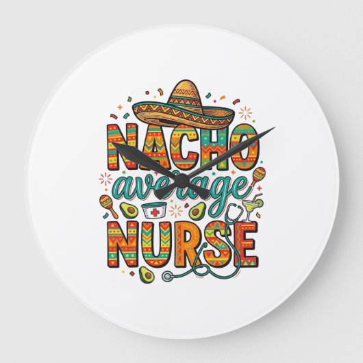 Durchschnittliche Nacho-Krankenschwester-Fiesta-Ve Große Wanduhr (Vorderseite)