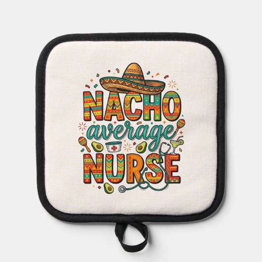 Durchschnittliche Nacho-Krankenschwester-Fiesta-Ve Topflappen (Vorderseite)