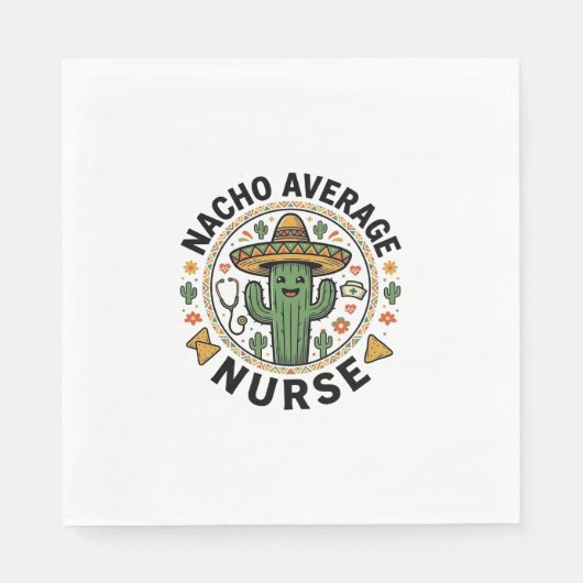Durchschnittliche Nacho-Krankenschwester-Kaktus-Fi Serviette (Vorderseite)