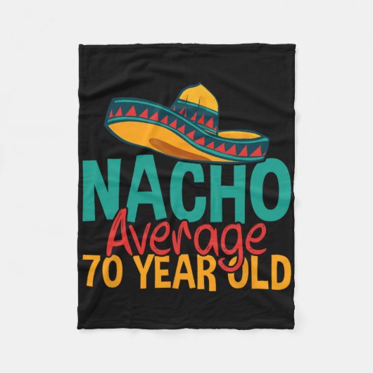 Durchschnittlicher 70-jähriger Nacho Cinco De Mayo Fleecedecke (Vorderseite)