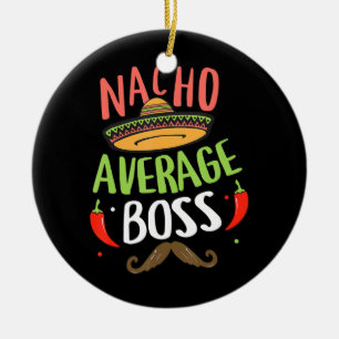 Durchschnittlicher Nacho-Chef Sombrero-Bart Cinco Keramik Ornament