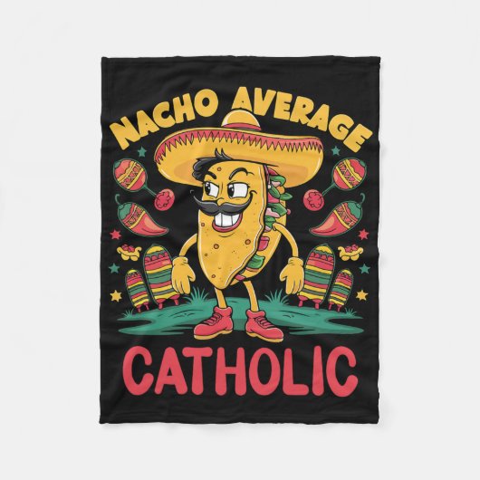 Durchschnittlicher Nacho-Katholik Cinco De Mayo Me Fleecedecke (Vorderseite)