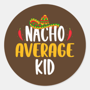 Durchschnittlicher Nacho-Kid Mädchen Cinco De Mayo Runder Aufkleber