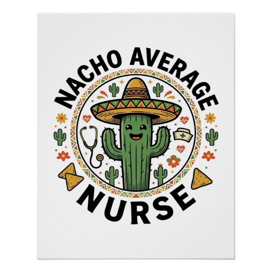 Durchschnittlicher Nacho-Krankenschwester-Kaktus-F Poster (Vorderseite)