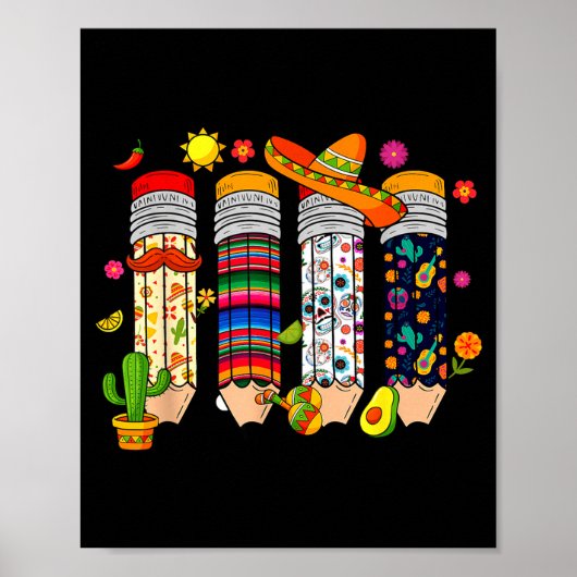 Durchschnittlicher Nacho-Lehrer Cinco De Mayo Fies Poster (Vorne)