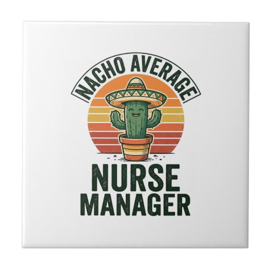 Durchschnittlicher Nacho-Nurse-Manager Lustiges Ka Fliese (Vorderseite)