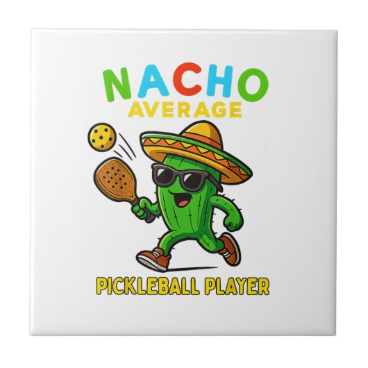 Durchschnittlicher Nacho-Pickleball-Spieler Fliese (Vorderseite)