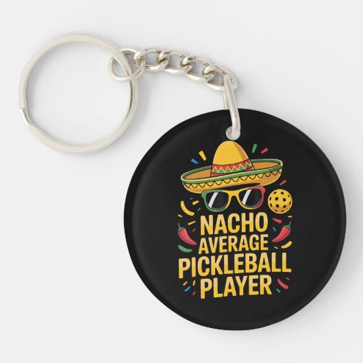 Durchschnittlicher Nacho-Pickleball-Spieler Schlüsselanhänger (Vorderseite)