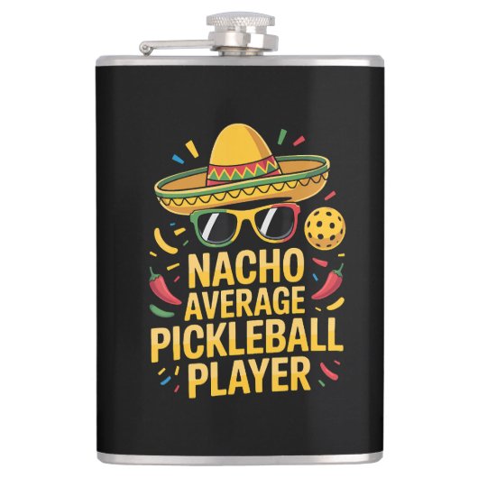Durchschnittlicher Pickleball-Spieler Flachmann (Vorderseite)