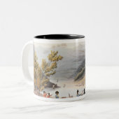 Durchschreiten des Flusses Mondego, graviert durch Zweifarbige Tasse (Vorderseite Links)