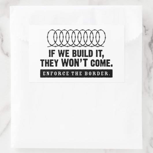 Durchsetzen Sie die Grenze! Rechteckiger Aufkleber (Tasche)