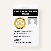 DURCHSETZUNG DER BAIL AGENT Lanyard Abzeichen Ausweis (Rückseite)