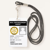 DURCHSETZUNG DER BAIL AGENT Lanyard Abzeichen Ausweis (Rückseite mit Schlüsselband)