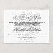 DURCHSETZUNGSCODE FÜR RECHT POSTKARTE (Vorderseite)