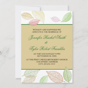 Durchsichtige Herbstblätter - Hochzeitsankündigung Einladung