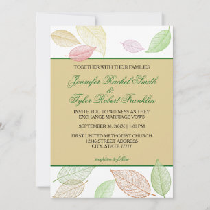 Durchsichtige Herbstblätter - Hochzeitseinladung Einladung