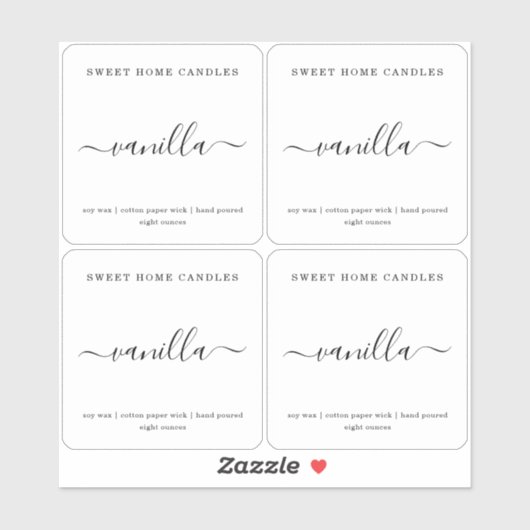 Durchsichtige, Personalisierte Kerzen Aufkleber (Blatt)