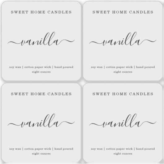 Durchsichtige, Personalisierte Kerzen Aufkleber (Vorderseite)