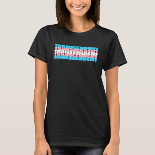Durchsichtige Quee LGBTQ+-Transgender-Strichflagge T-Shirt (Vorderseite)