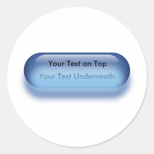 Durchsichtige Taste in blauem Abzeichen Runder Aufkleber (Vorderseite)