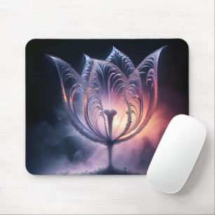 Durchsichtige Tulpe mit Regentropfen Mousepad