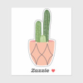 Durchsichtiger Aufkleber mit grüner Pflanze (Blatt)