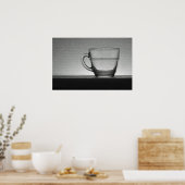 Durchsichtiger Glasbecher hinterbeleuchtet Poster (Küche)