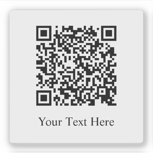Durchsichtiger QR-Code für Ihren Text hier Aufkleber (Vorderseite)