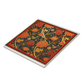 Durchsichtiges, farbiges Vintages Muster (gerahmt) Fliese (Seite)