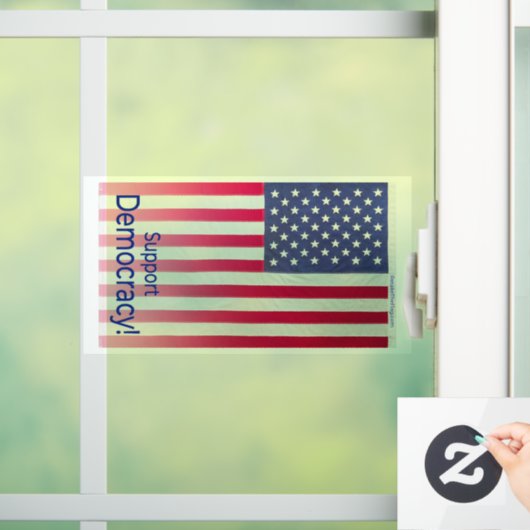 Durchsichtiges Festhalten - Botschaft "Unterstützu Fensteraufkleber (Zuhause)