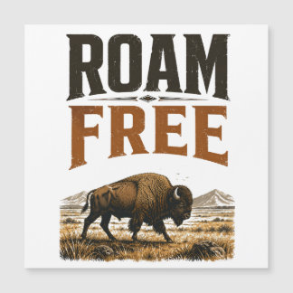 Durchstreife die Bison-Prärie-Wildnis Vintage-Outd Magnetkarte