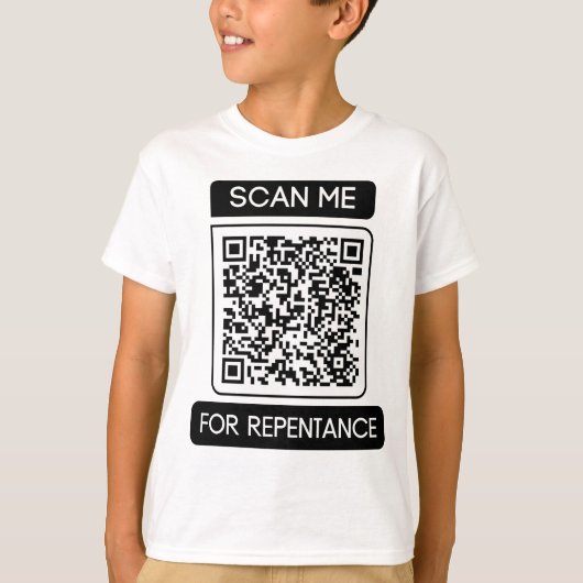 Durchsuchen Sie mich nach den Reue-QR-Code-Boys T-Shirt (Vorderseite)