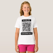 Durchsuchen Sie mich nach Reue-QR-Code-Girls T-Shirt (Vorne ganz)
